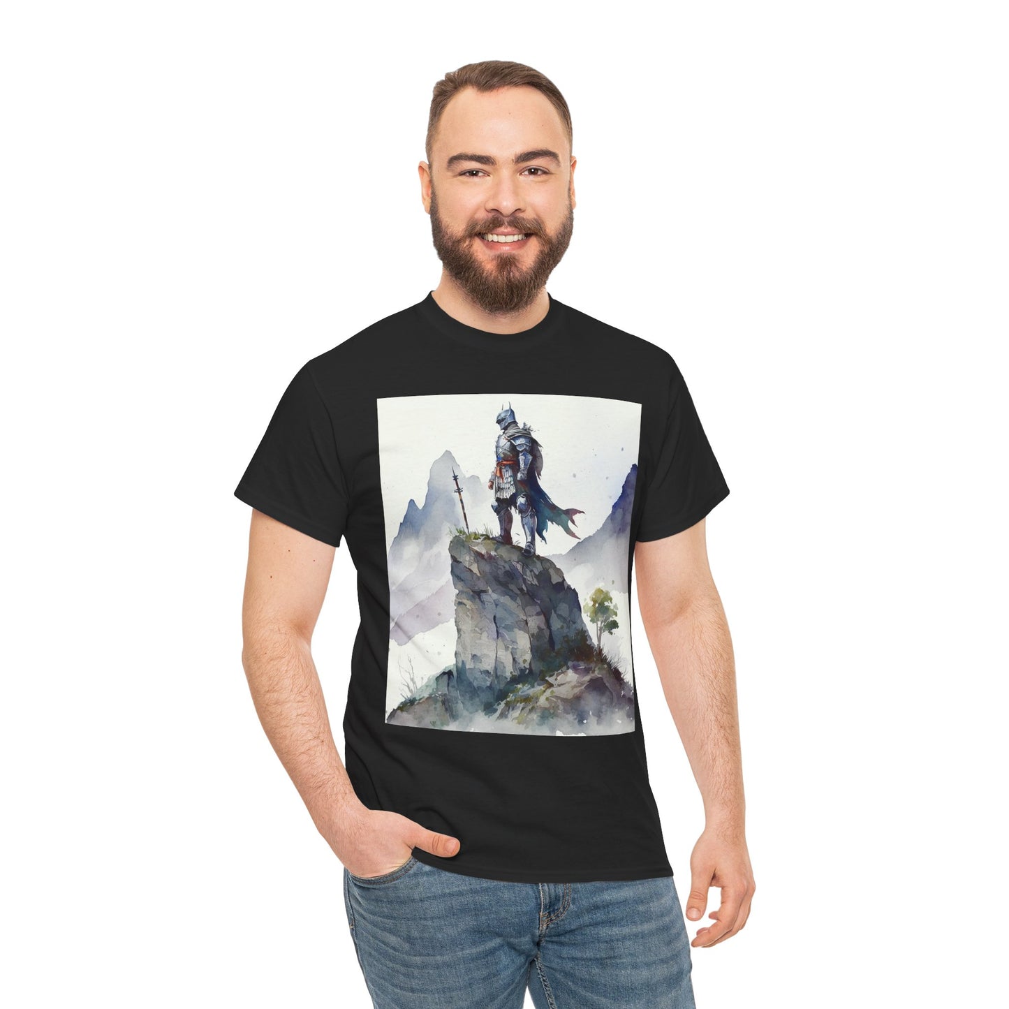 Knight On Cliff- Men's T-Shirt