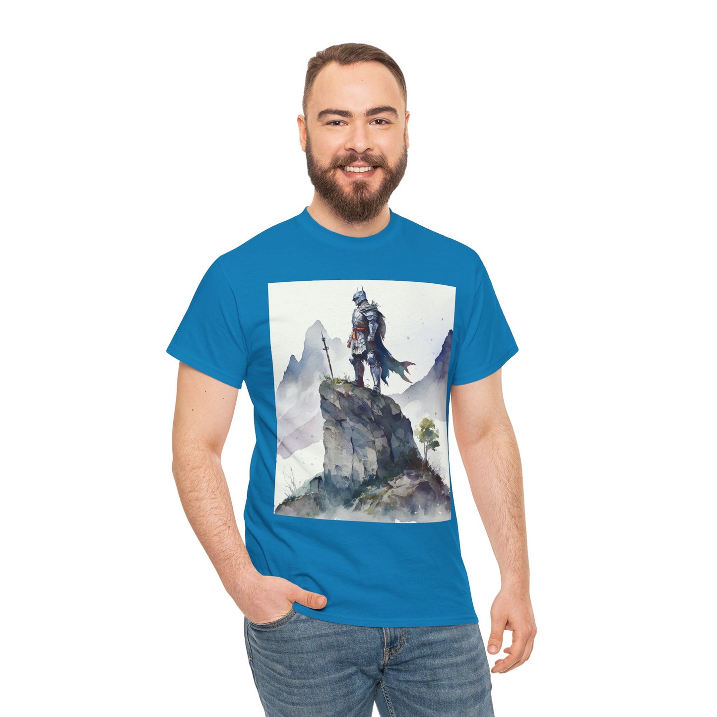 Knight On Cliff- Men's T-Shirt