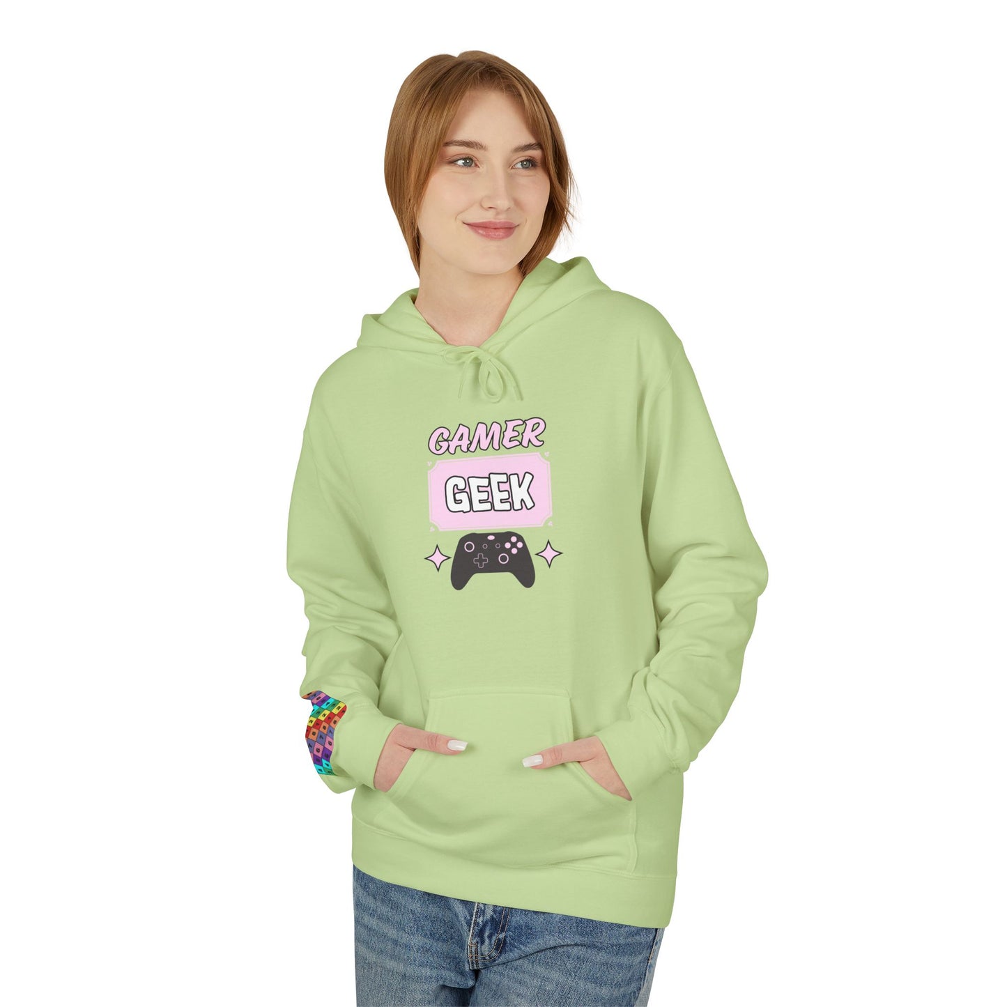Gamer Geek Pink- Women's Hoodie - Perfect for Gaming Enthusiasts, Cozy Style, Gift for Gamers, Casual Wear, Birthday Present