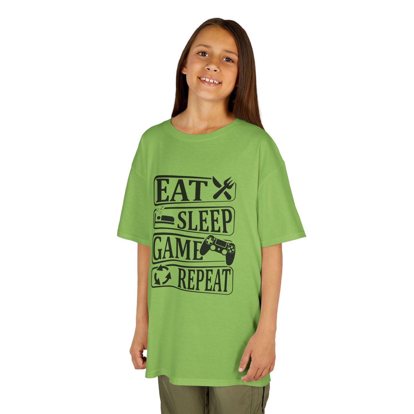 Eat Sleep Game Repeat 2- Kid's T-Shirt