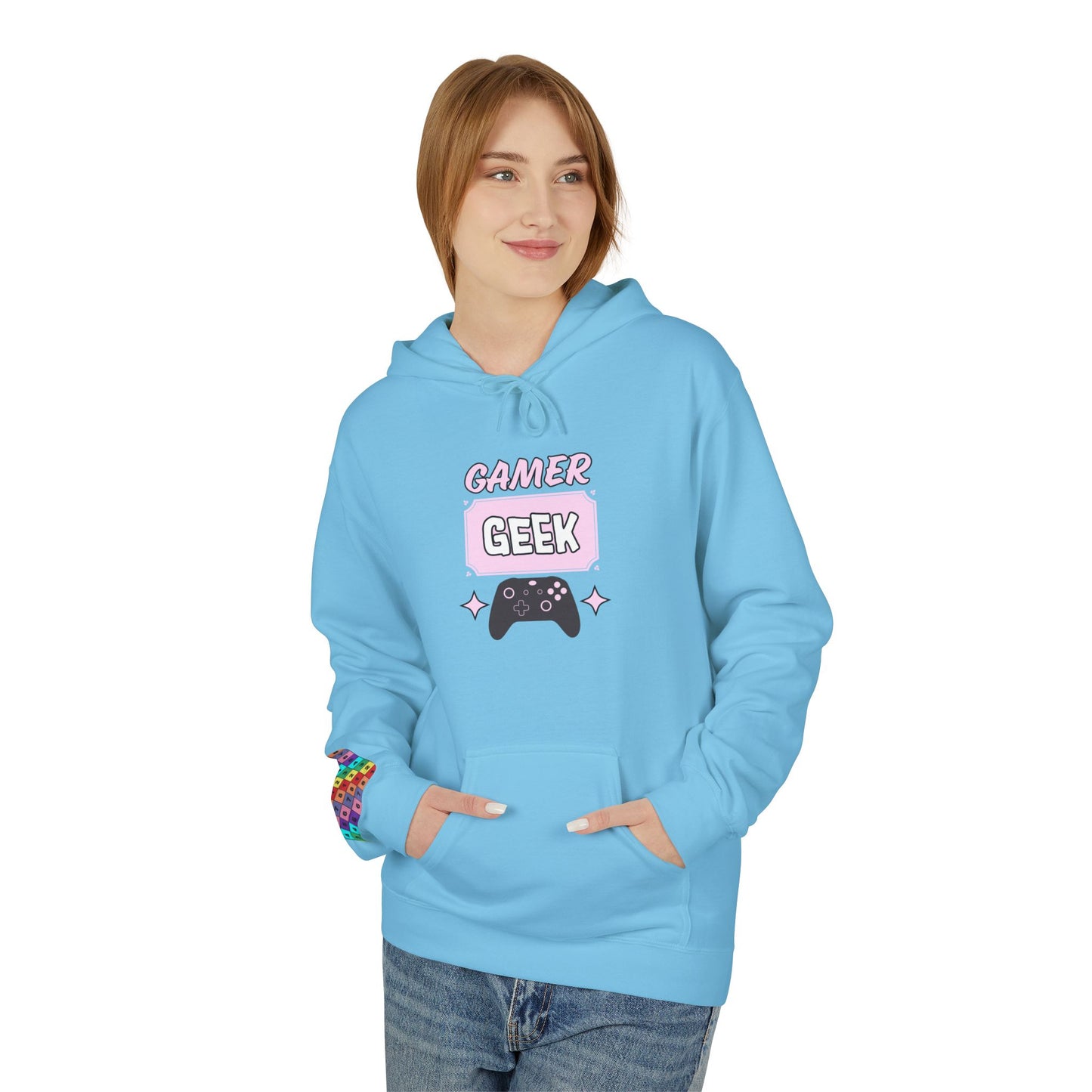 Gamer Geek Pink- Women's Hoodie - Perfect for Gaming Enthusiasts, Cozy Style, Gift for Gamers, Casual Wear, Birthday Present