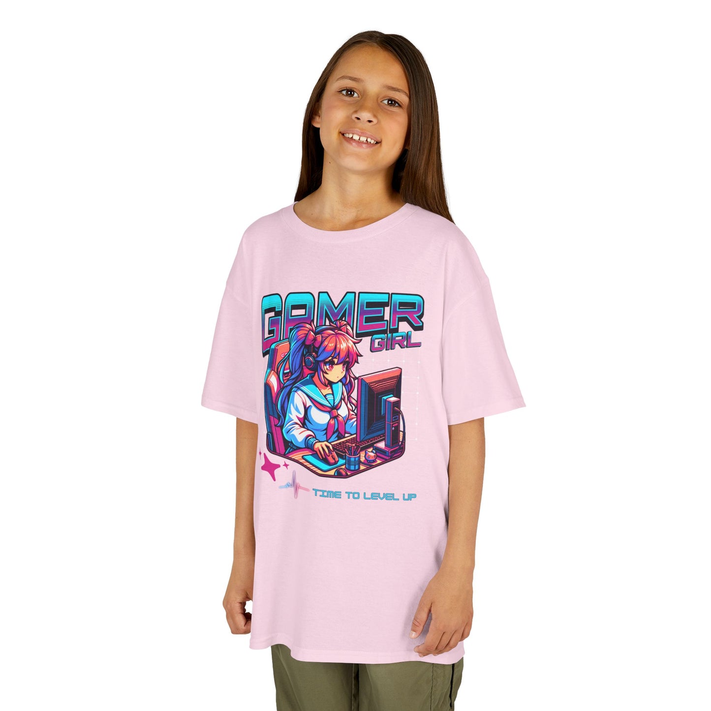 Gamer Girl Time To Level Up- Kid's T-Shirt