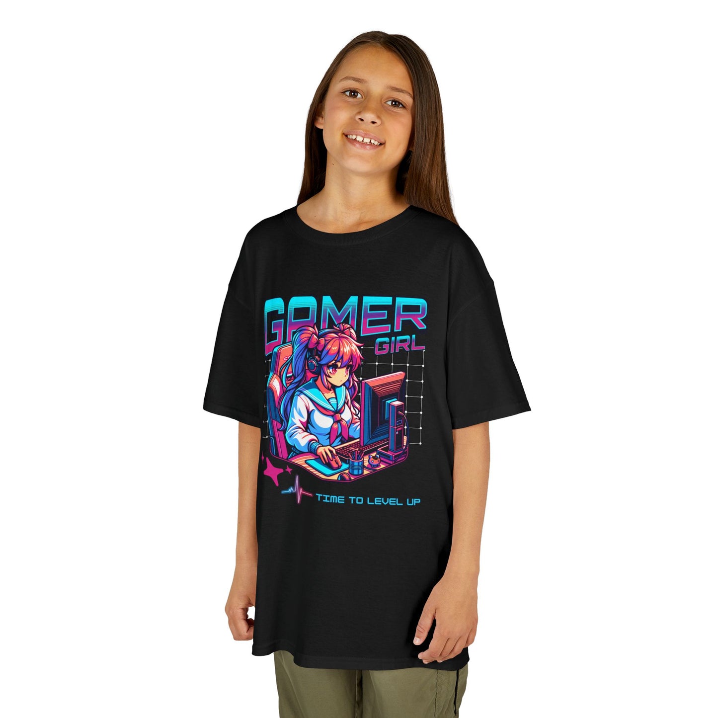 Gamer Girl Time To Level Up- Kid's T-Shirt