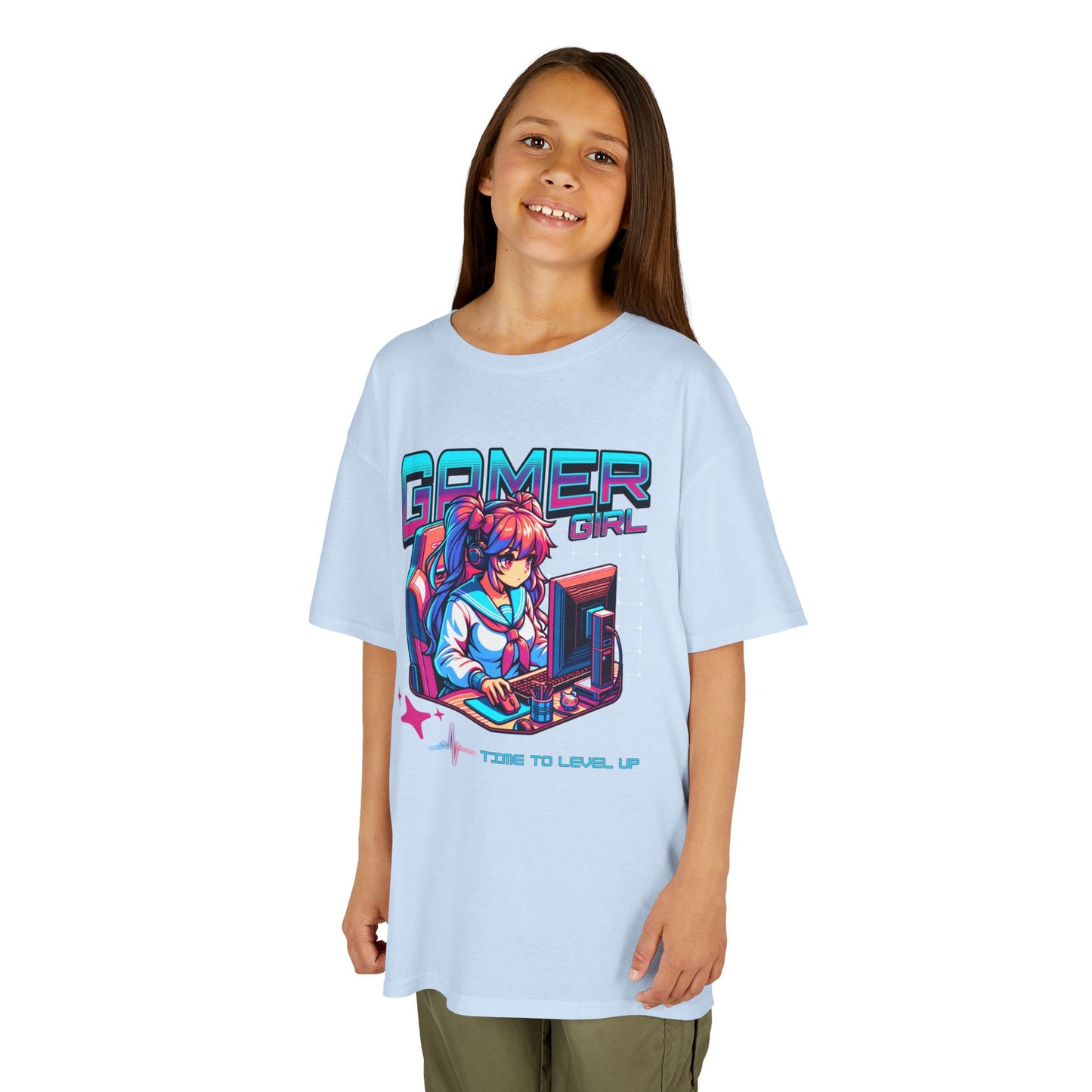 Gamer Girl Time To Level Up- Kid's T-Shirt
