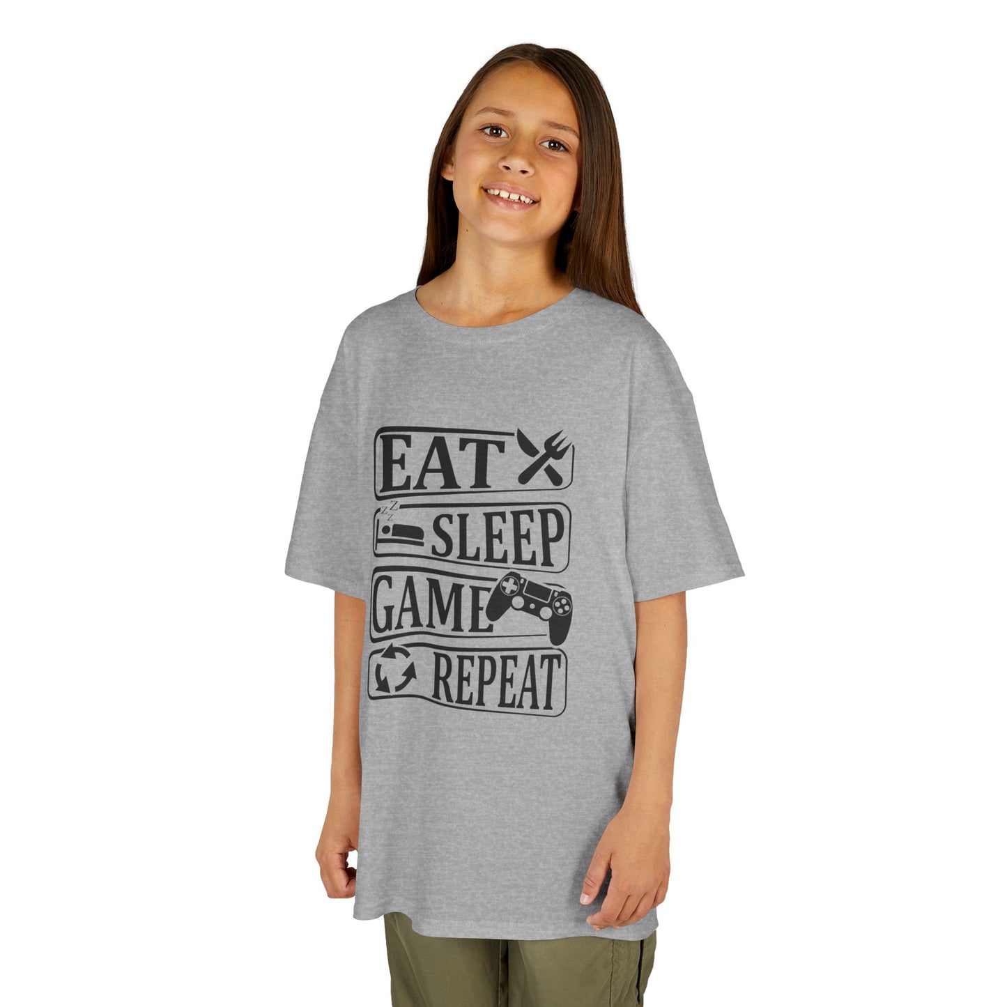 Eat Sleep Game Repeat 2- Kid's T-Shirt