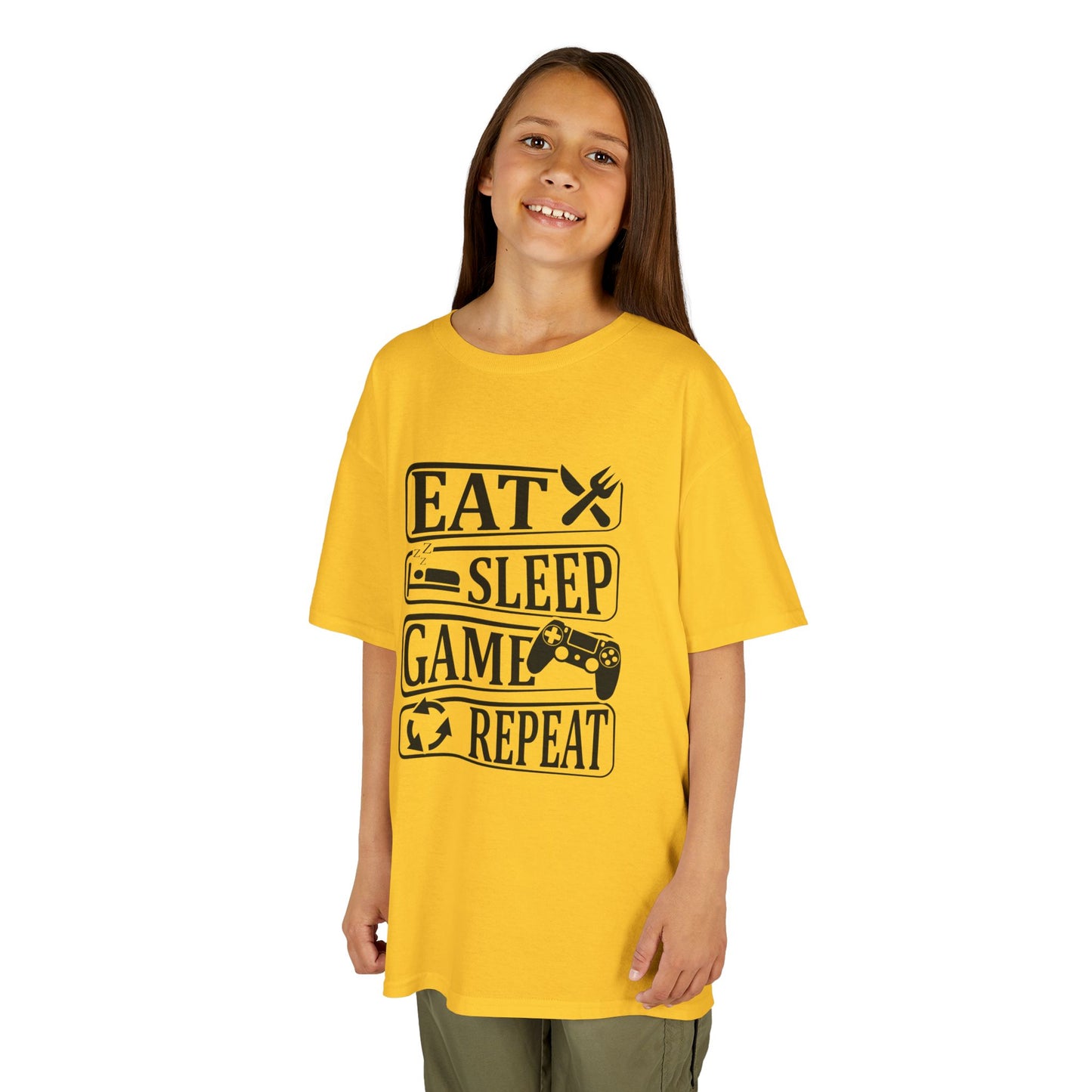 Eat Sleep Game Repeat 2- Kid's T-Shirt