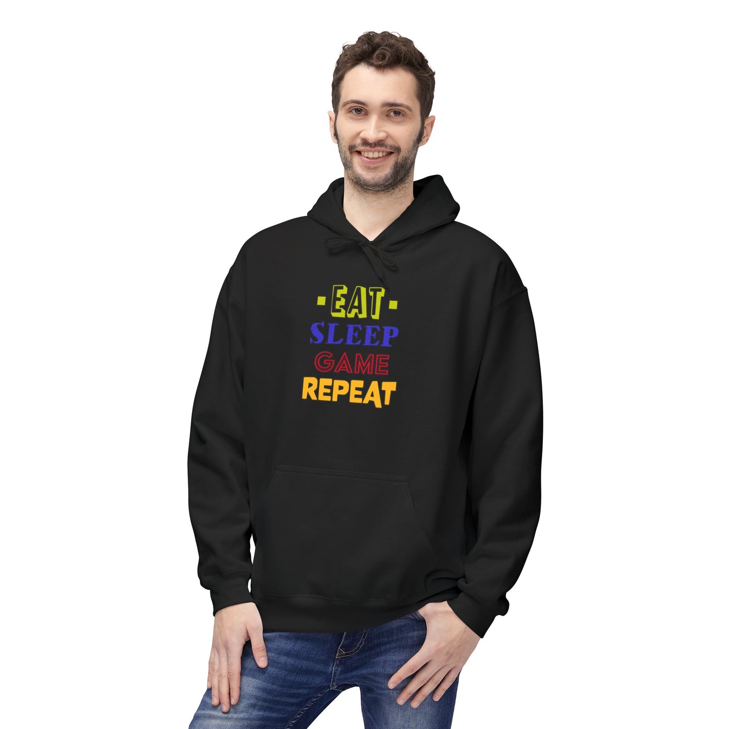 Eat Sleep Game Repeat- Men's Hoodie