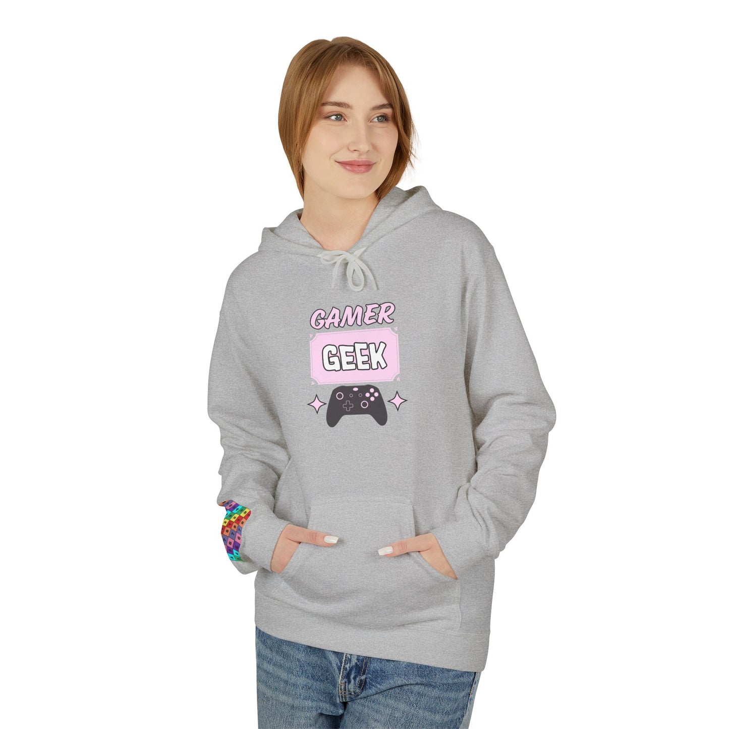 Gamer Geek Pink- Women's Hoodie - Perfect for Gaming Enthusiasts, Cozy Style, Gift for Gamers, Casual Wear, Birthday Present