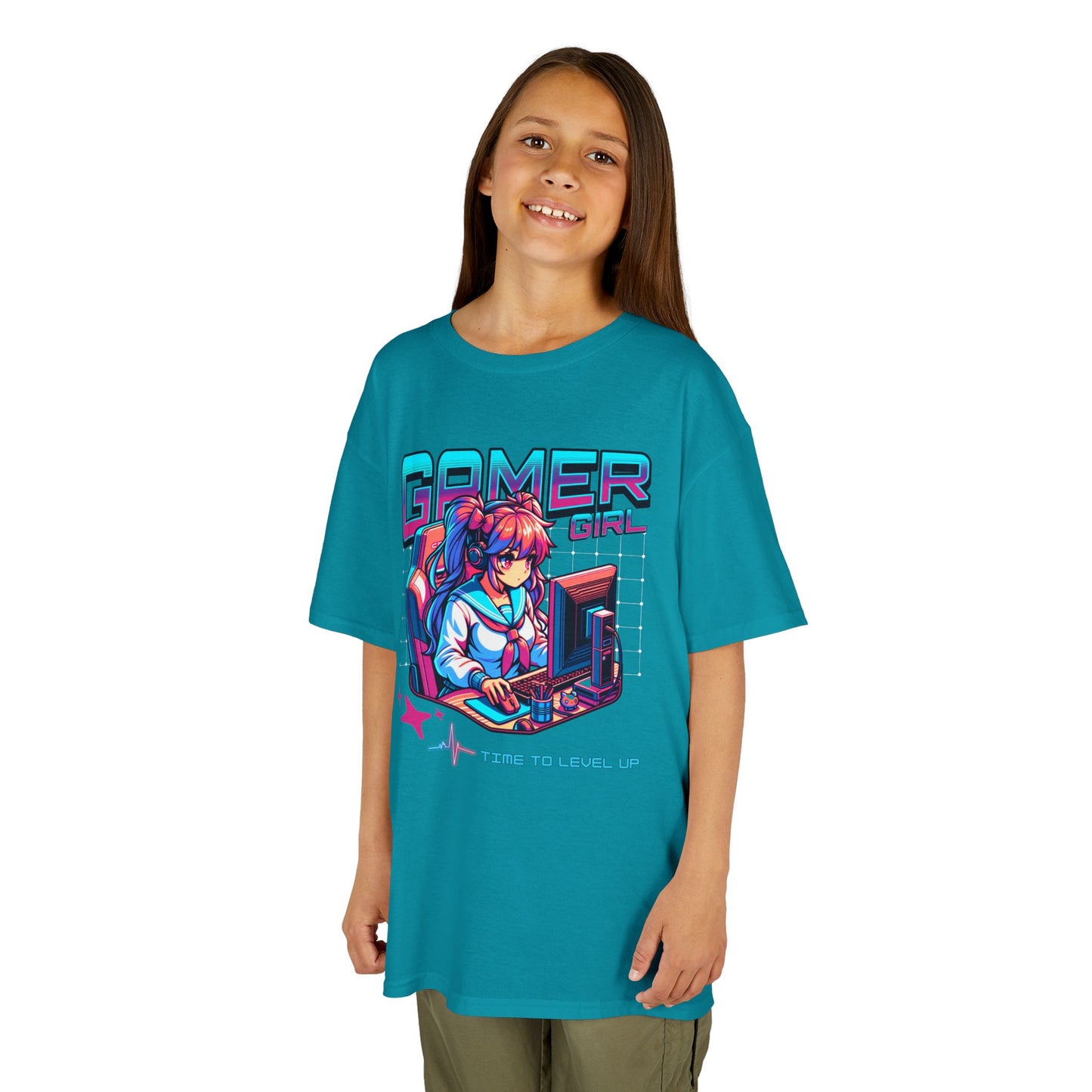 Gamer Girl Time To Level Up- Kid's T-Shirt