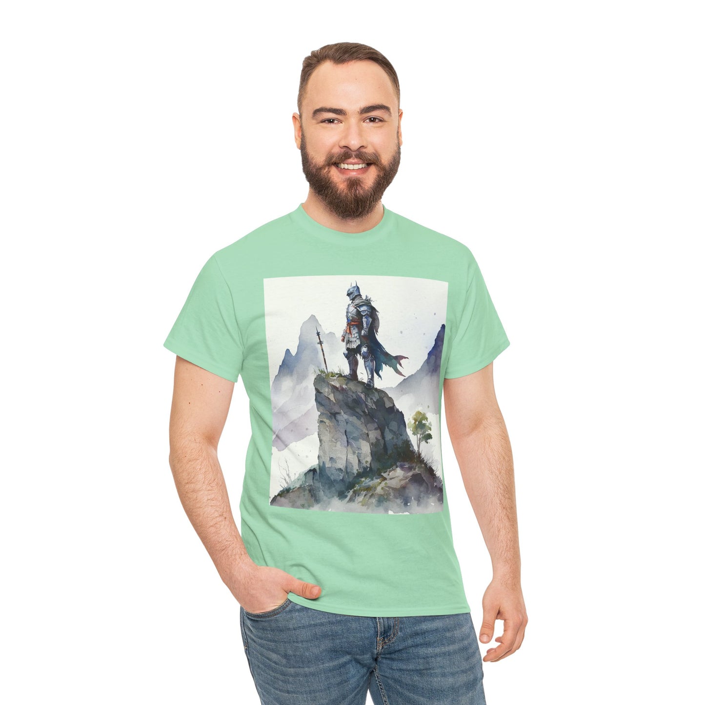 Knight On Cliff- Men's T-Shirt