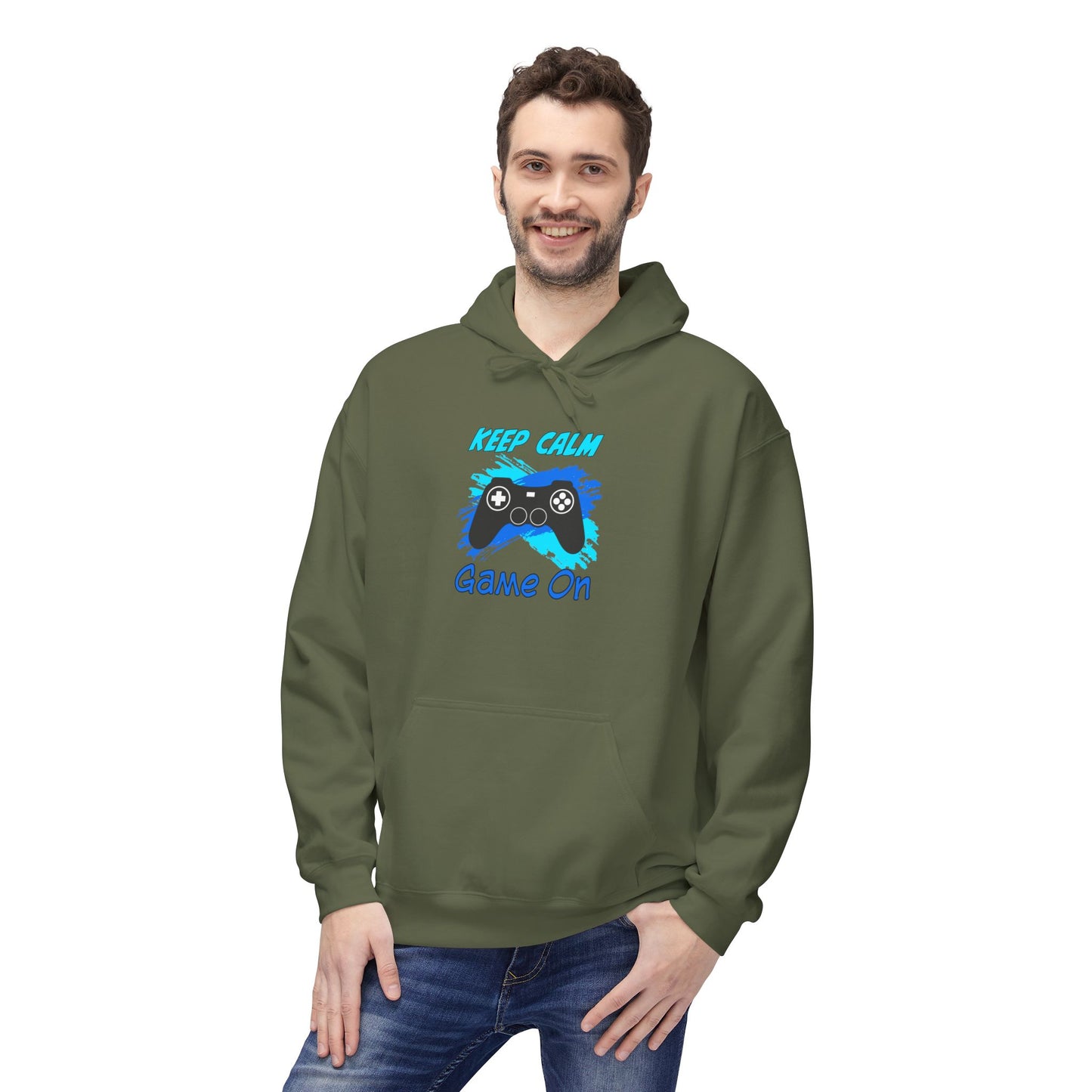 Keep Calm Game On- Men's Hoodie