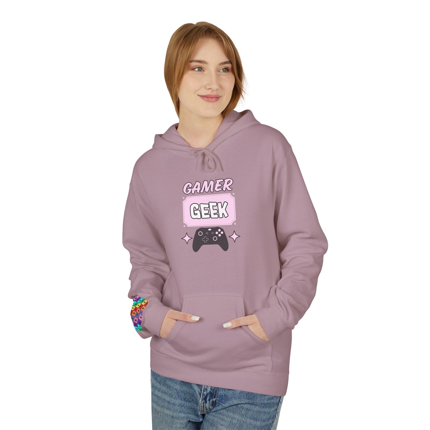 Gamer Geek Pink- Women's Hoodie - Perfect for Gaming Enthusiasts, Cozy Style, Gift for Gamers, Casual Wear, Birthday Present