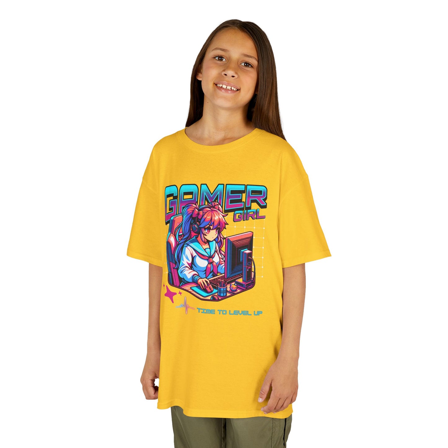 Gamer Girl Time To Level Up- Kid's T-Shirt