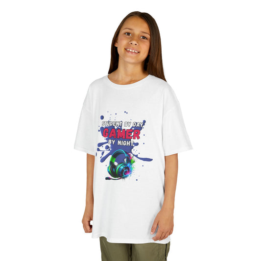 Student By Day Gamer By Night- Kid's T-Shirt