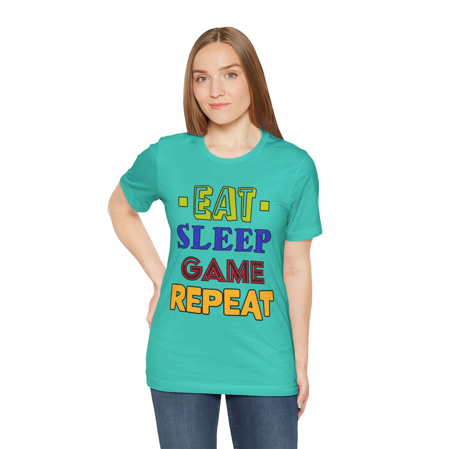 Eat Sleep Game Repeat- Women's T-Shirt