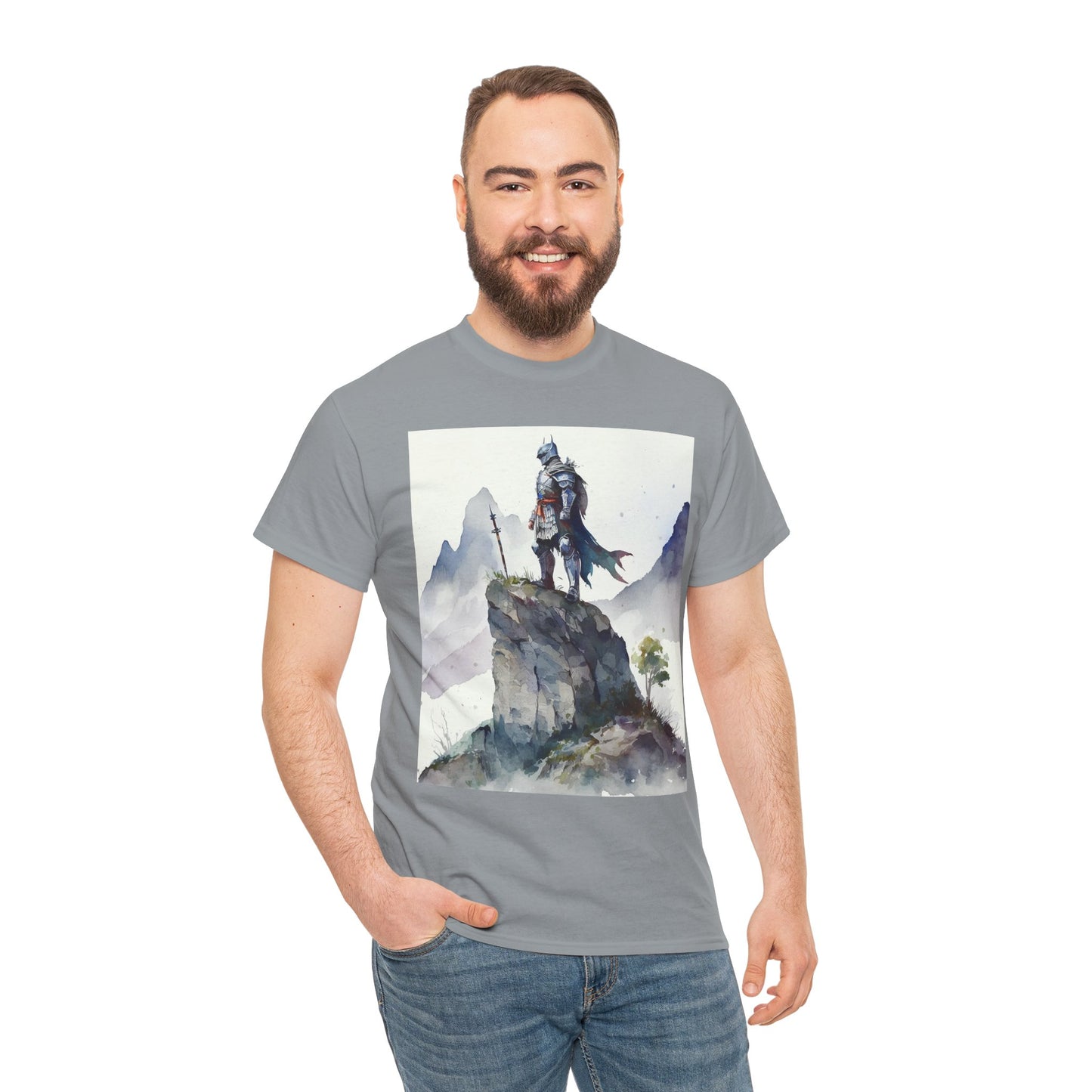 Knight On Cliff- Men's T-Shirt