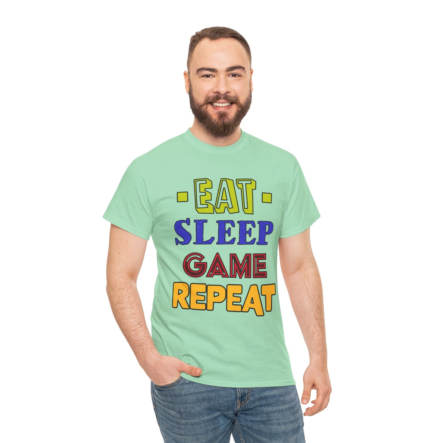 Eat Sleep Game Repeat- Men's T-Shirt