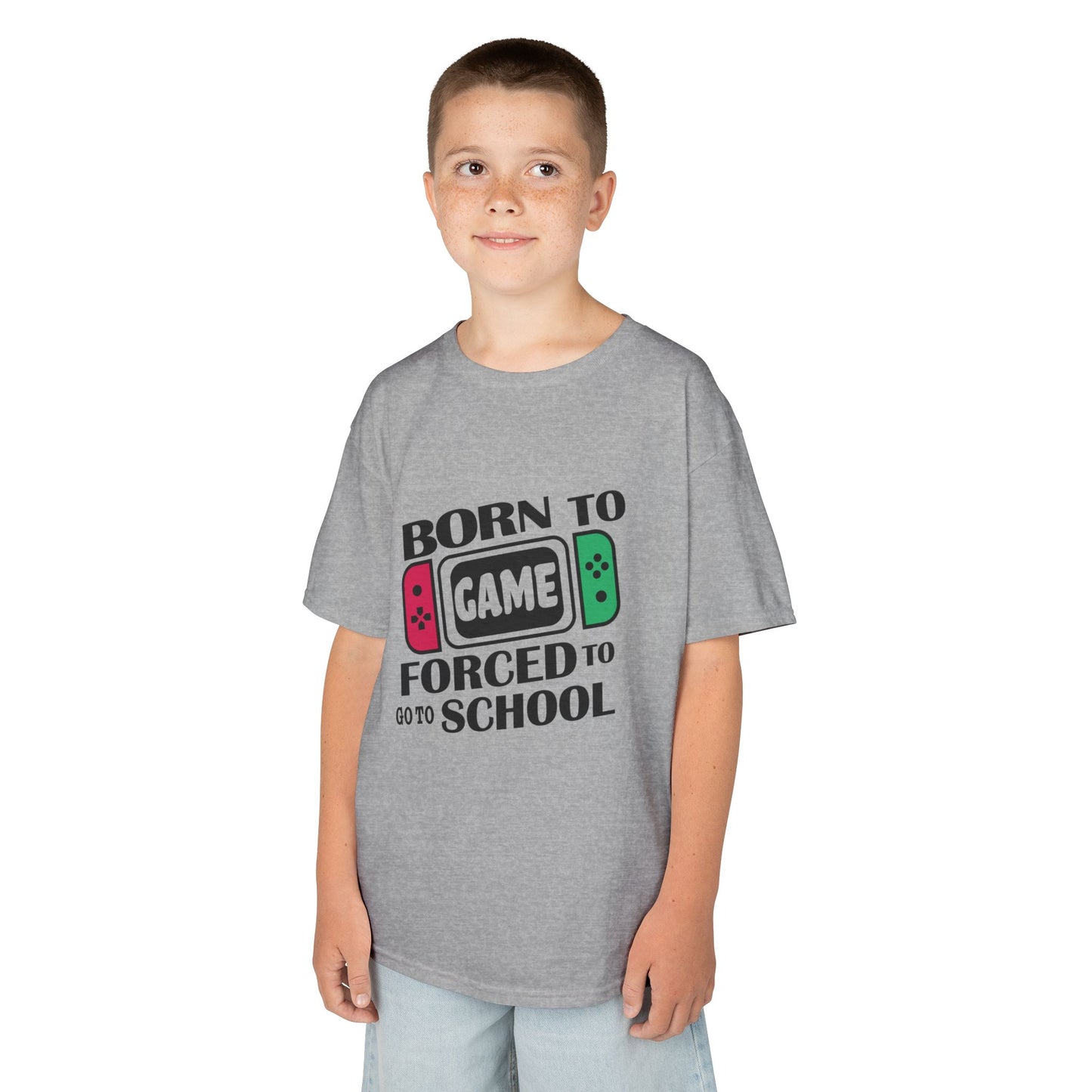 Born To Game Forced To Go To School- Kid's T-Shirt