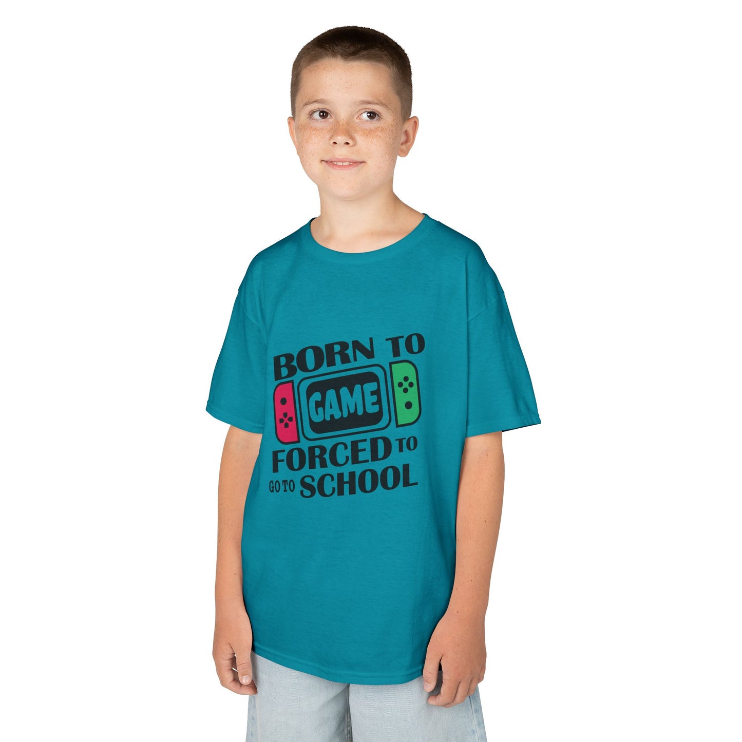 Born To Game Forced To Go To School- Kid's T-Shirt