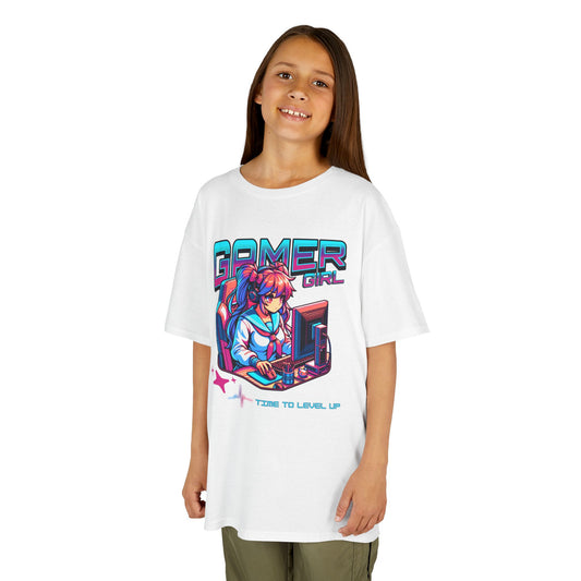 Gamer Girl Time To Level Up- Kid's T-Shirt