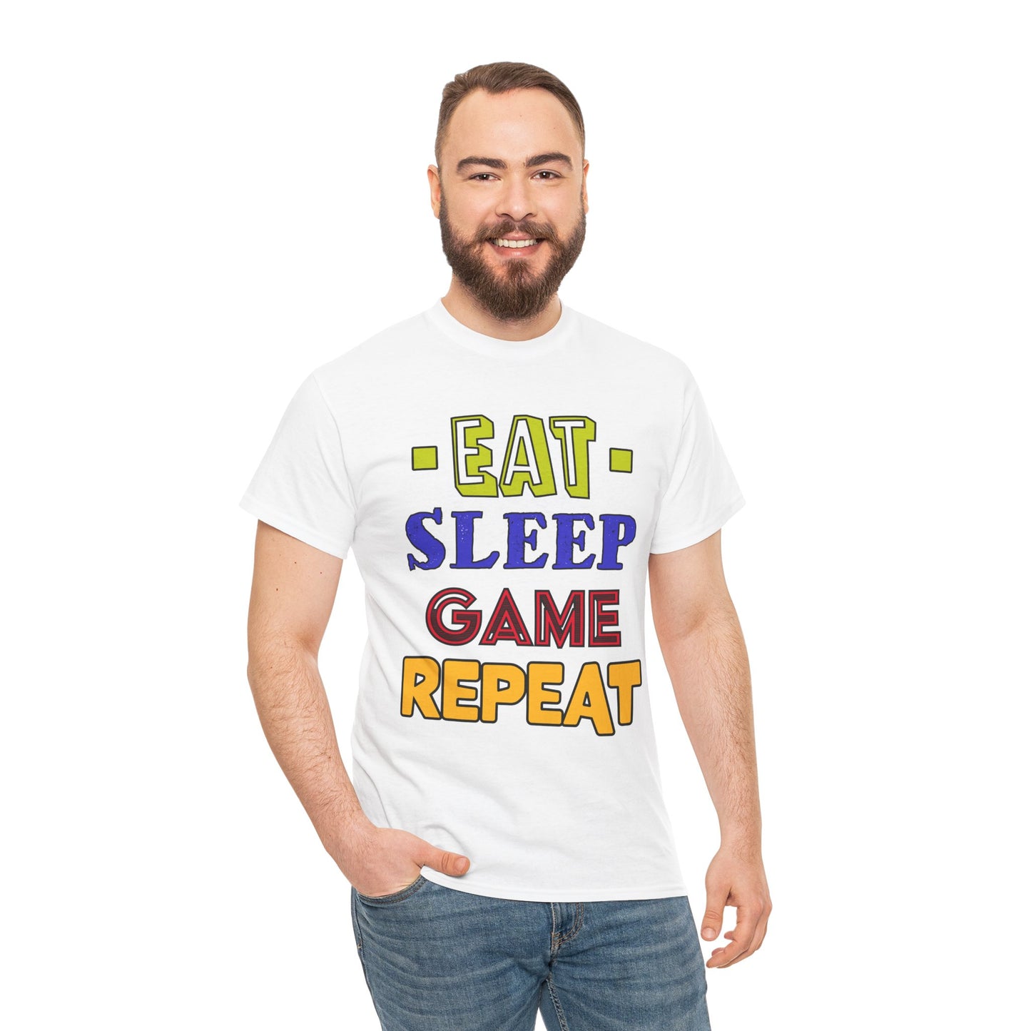 Eat Sleep Game Repeat- Men's T-Shirt